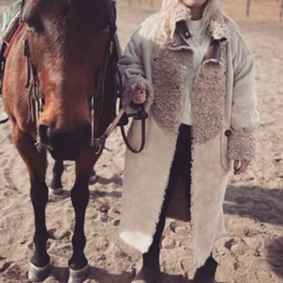 $598 OOF WEAR Italy reversible faux shearling coat US M / IT 42 - Picture 6 of 16